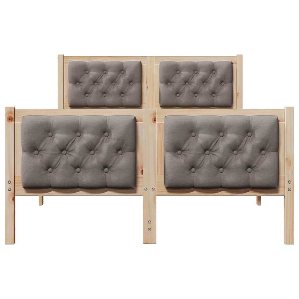 Sengestel med hovedgærde Gråbrun 120 x 200 cm Massiv fyrretræ
