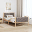 Sengestel med hovedgærde Gråbrun 100 x 200 cm Massiv fyrretræ