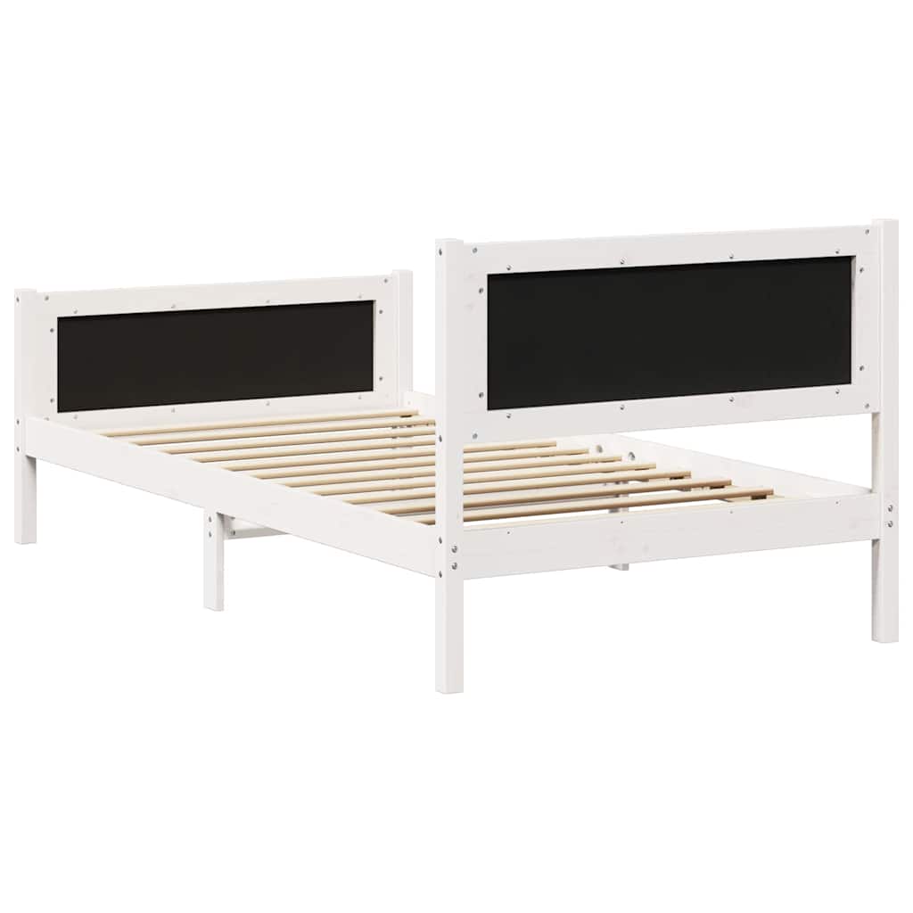 Sengestel med hovedgærde Lysegrå 100 x 200 cm Massiv fyrretræ