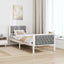Sengestel med hovedgærde Lysegrå 75 x 190 cm Massiv fyrretræ