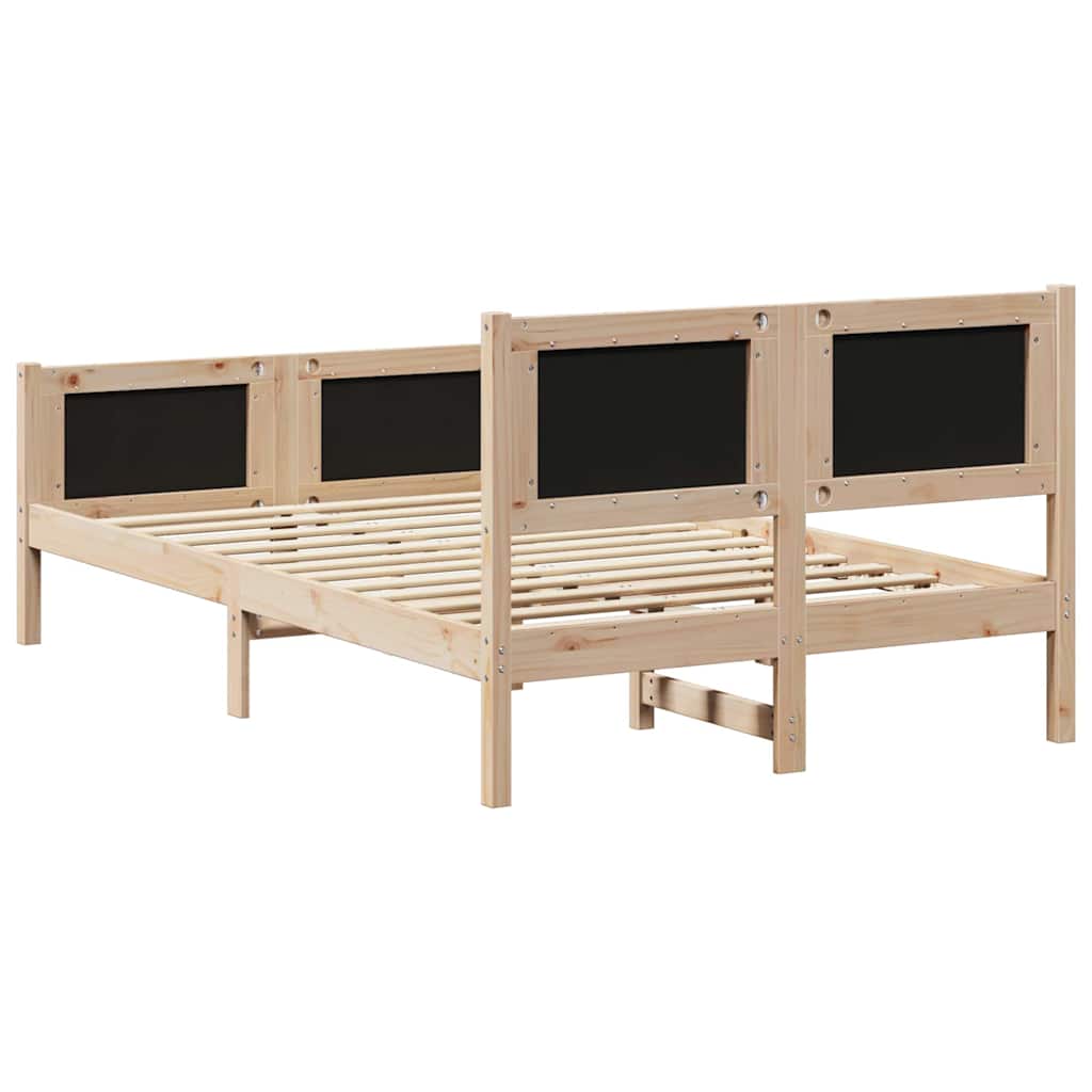 Sengestel Brun og lys grå 120 x 200 cm Massivt fyrretræ