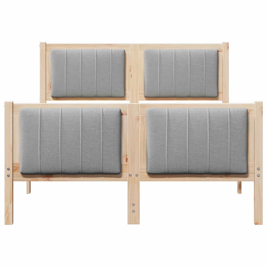Sengestel Brun og lys grå 120 x 200 cm Massivt fyrretræ