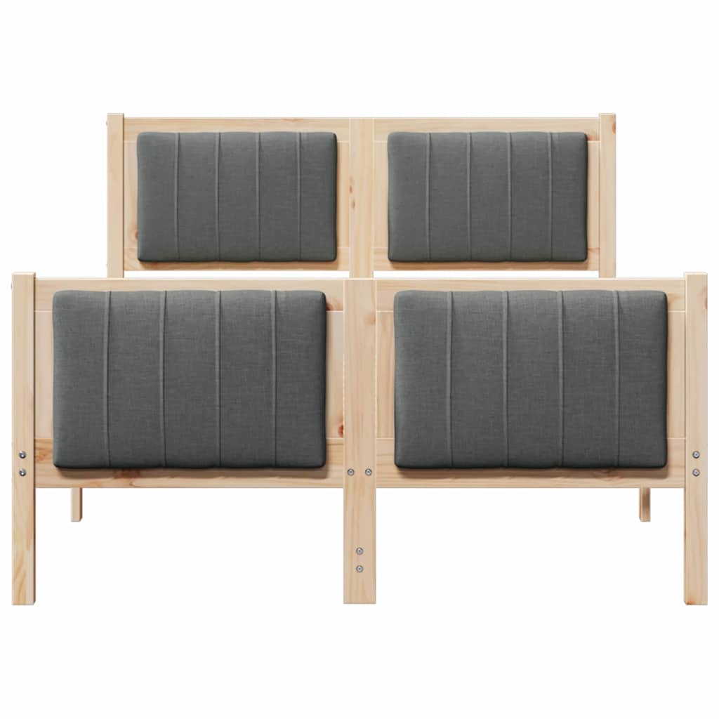 Sengestel brun og mørkegrå 120 x 200 cm Massivt fyrretræ