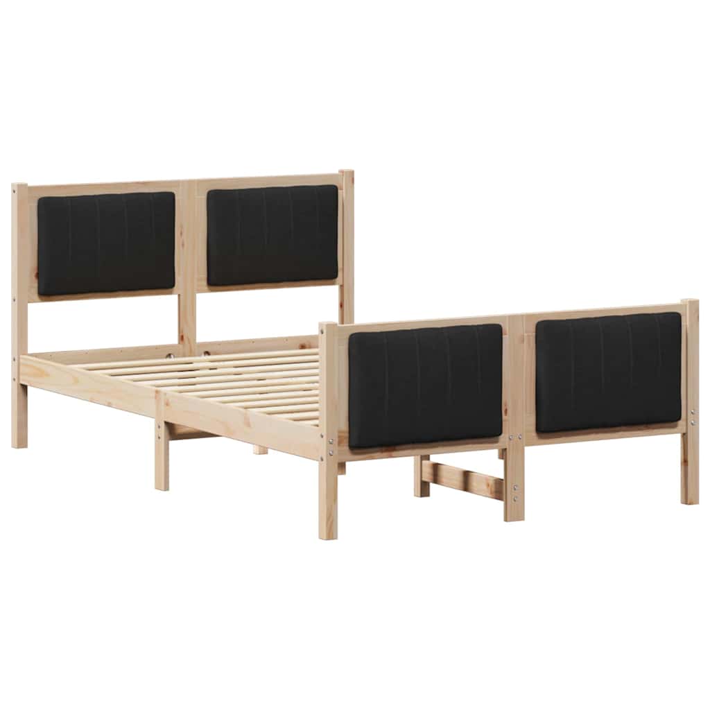 Sengestel Brun og sort 120 x 200 cm Massivt fyrretræ