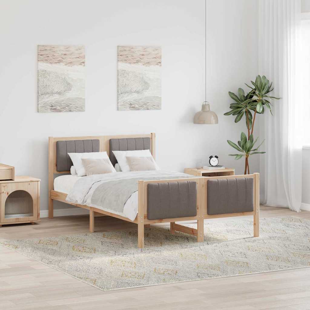Sengestel Brun og taupe 120 x 200 cm Massivt fyrretræ