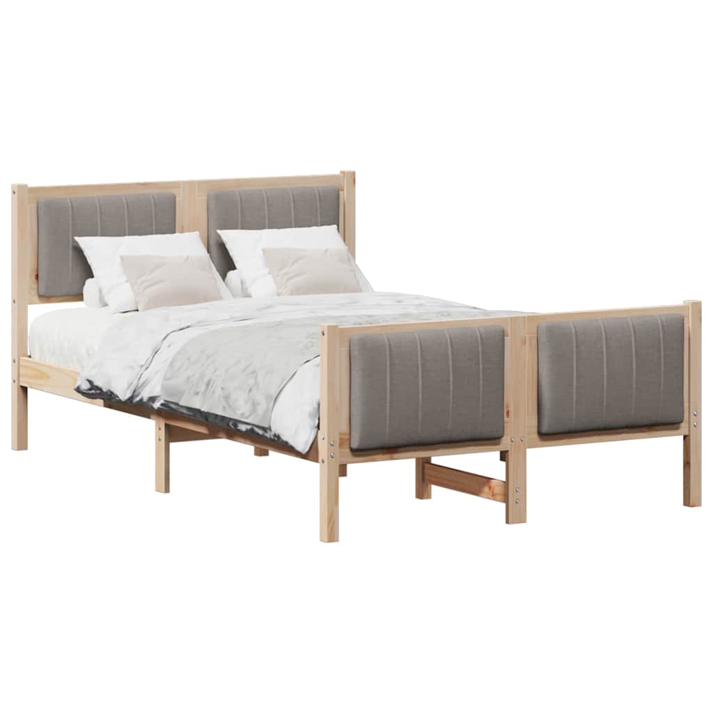 Sengestel Brun og taupe 120 x 200 cm Massivt fyrretræ