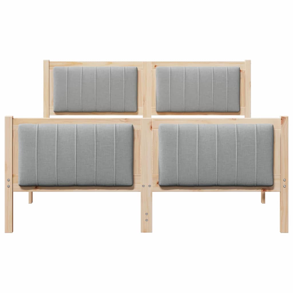 Sengestel Brun og lys grå 135 x 190 cm Massivt fyrretræ