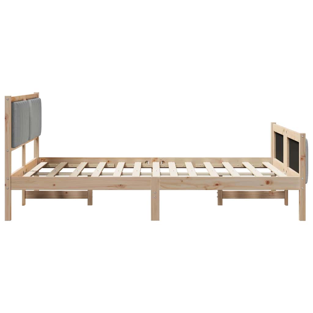Sengestel Brun og lys grå 135 x 190 cm Massivt fyrretræ