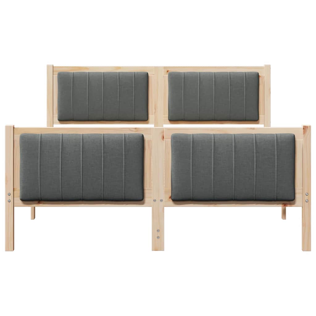 Sengestel brun og mørkegrå 135 x 190 cm Massivt fyrretræ