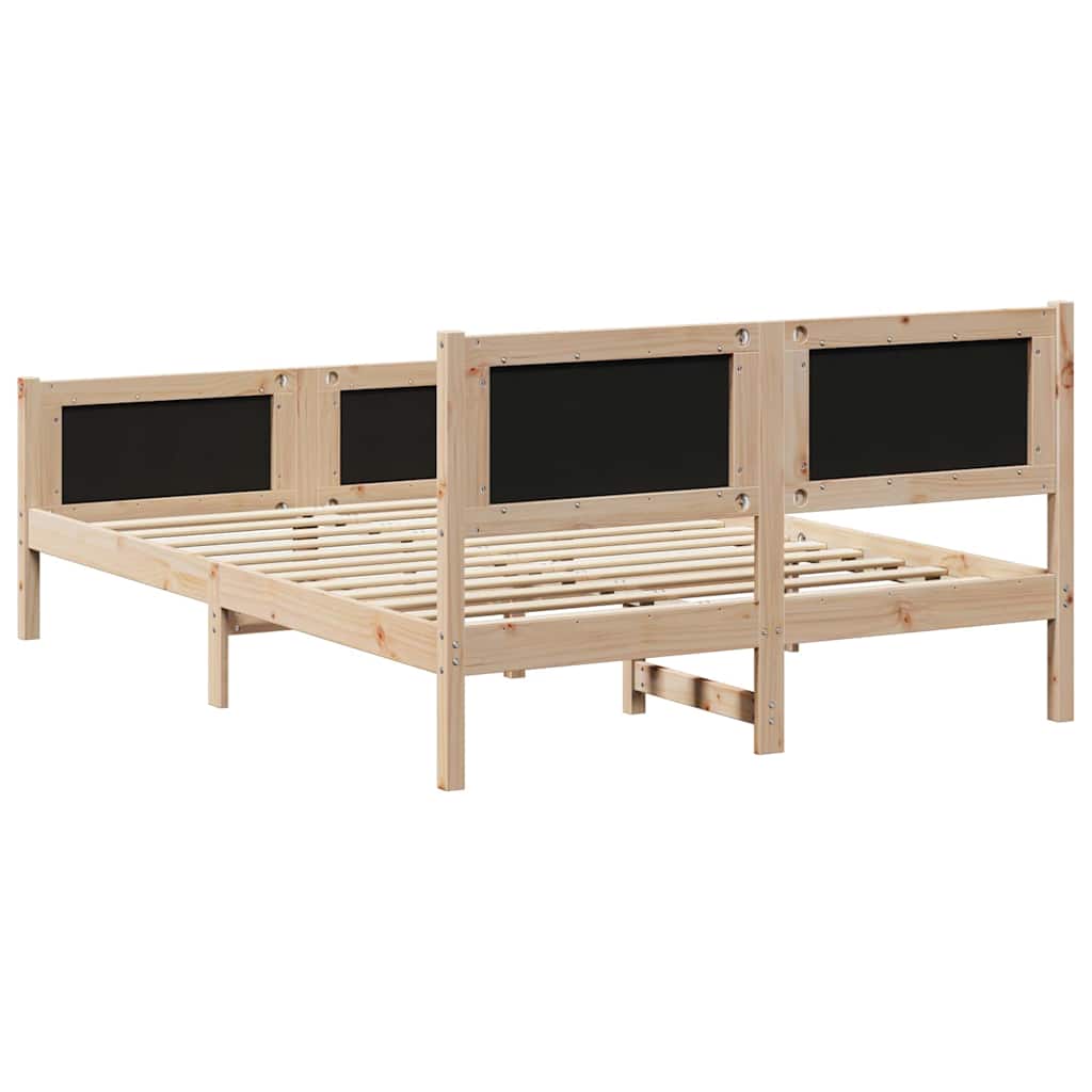 Sengestel Brun og sort 135 x 190 cm Massivt fyrretræ