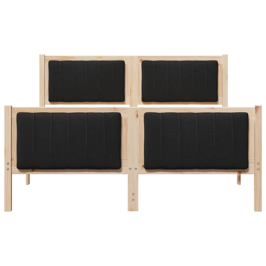 Sengestel Brun og sort 135 x 190 cm Massivt fyrretræ
