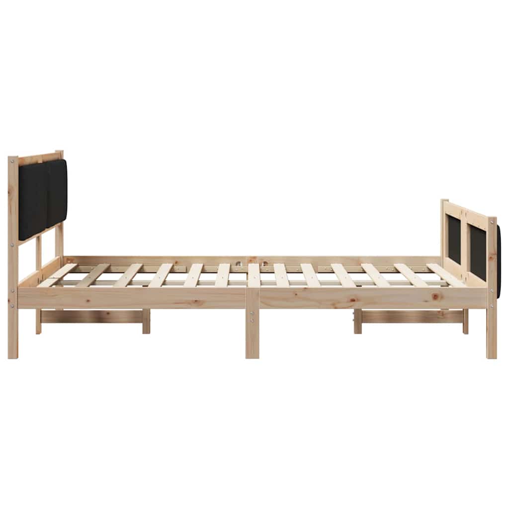 Sengestel Brun og sort 135 x 190 cm Massivt fyrretræ