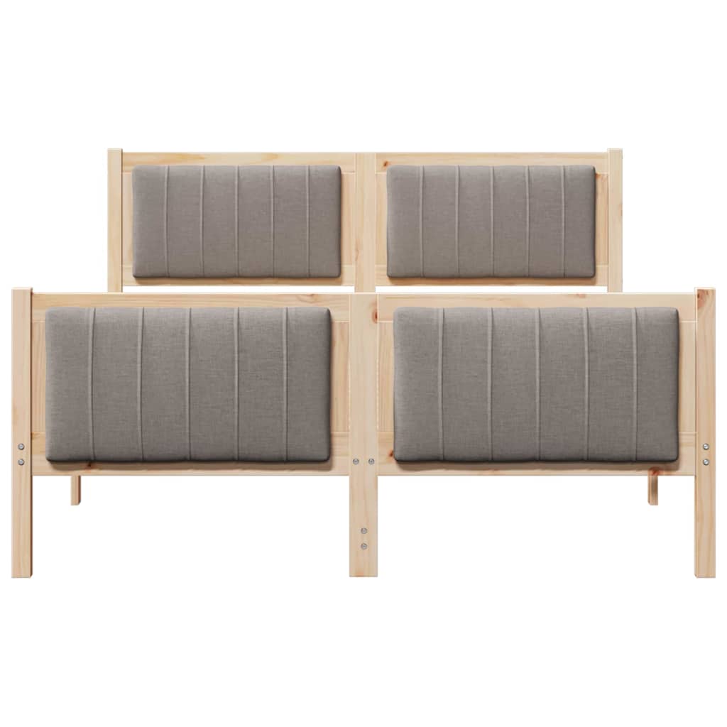 Sengestel Brun og taupe 135 x 190 cm Massivt fyrretræ