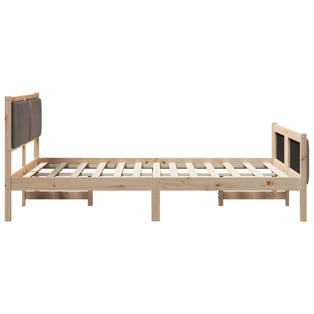 Sengestel Brun og taupe 135 x 190 cm Massivt fyrretræ