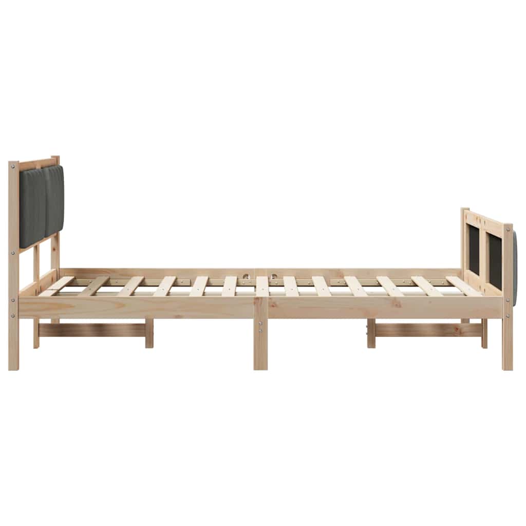 Sengestel brun og mørkegrå 120 x 190 cm Massivt fyrretræ