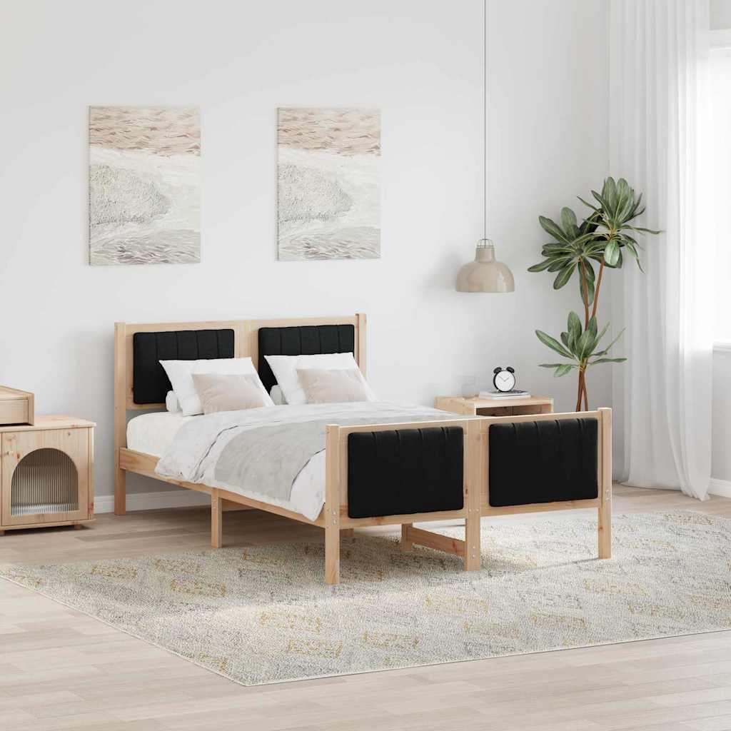 Sengestel Brun og sort 120 x 190 cm Massivt fyrretræ