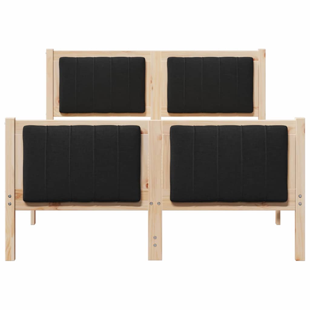 Sengestel Brun og sort 120 x 190 cm Massivt fyrretræ