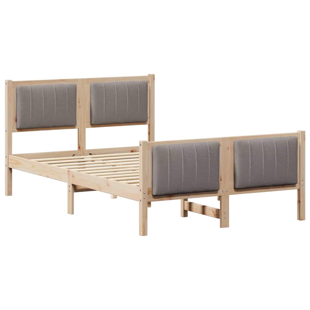 Sengestel Brun og taupe 120 x 190 cm Massivt fyrretræ