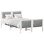 Sengestel Hvid og lys grå 120 x 190 cm Massivt fyrretræ