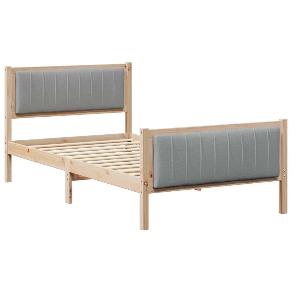 Sengestel Brun og lys grå 100 x 200 cm Massivt fyrretræ