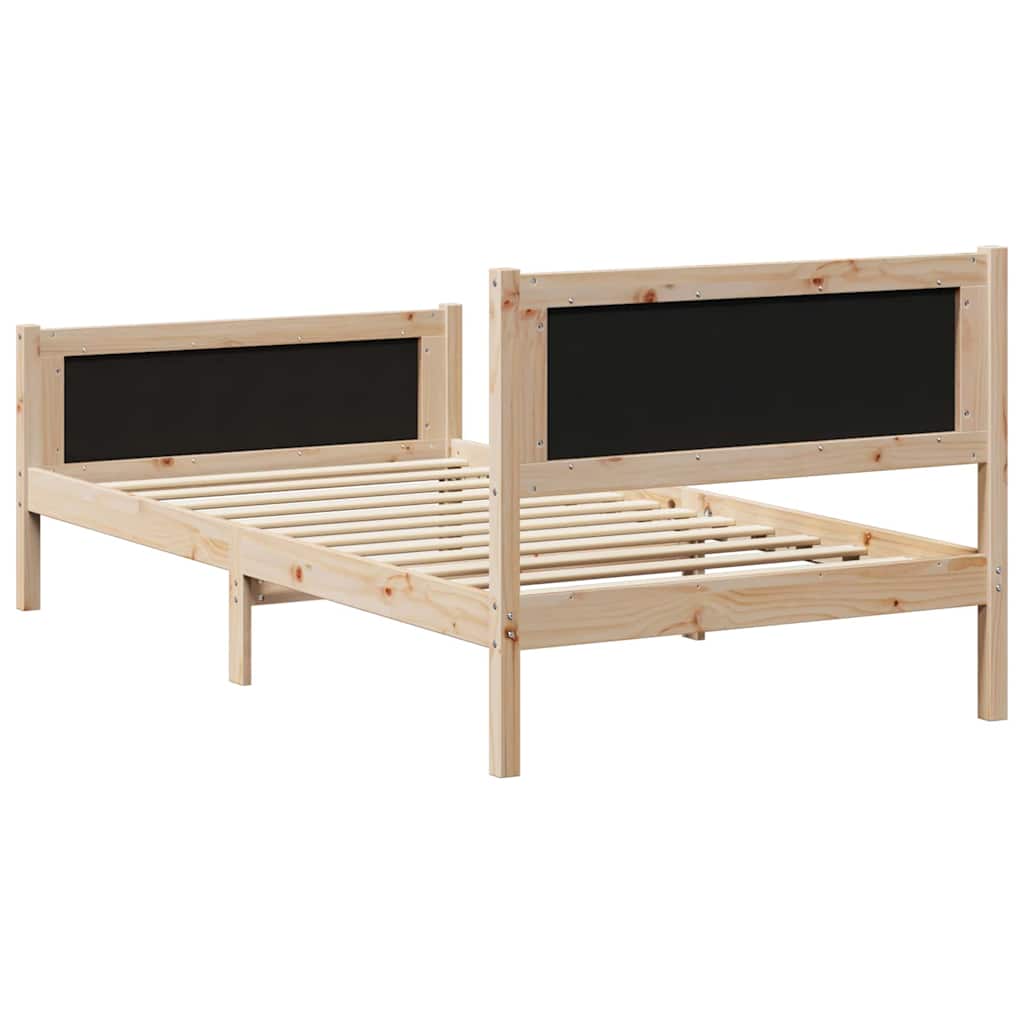 Sengestel Brun og lys grå 100 x 200 cm Massivt fyrretræ