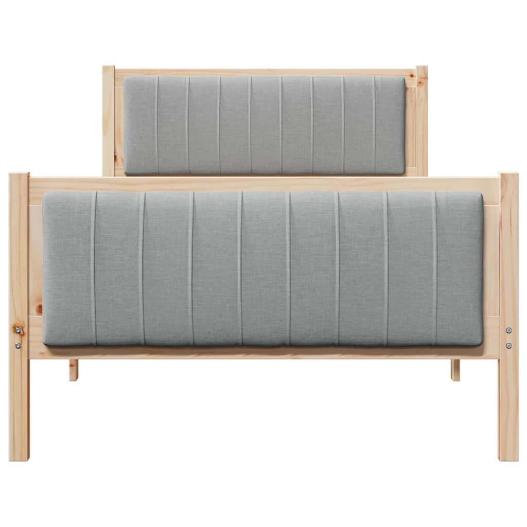 Sengestel Brun og lys grå 100 x 200 cm Massivt fyrretræ