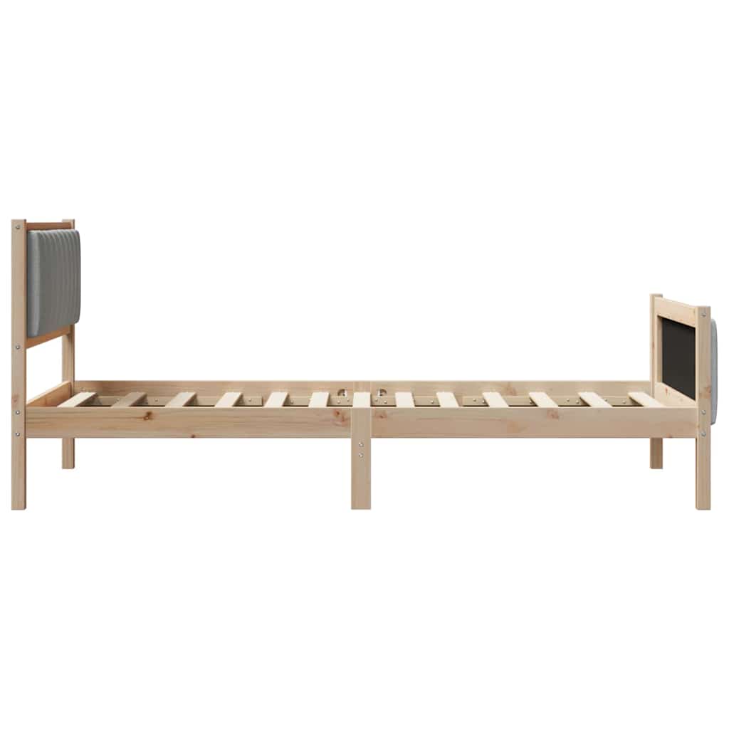 Sengestel Brun og lys grå 100 x 200 cm Massivt fyrretræ