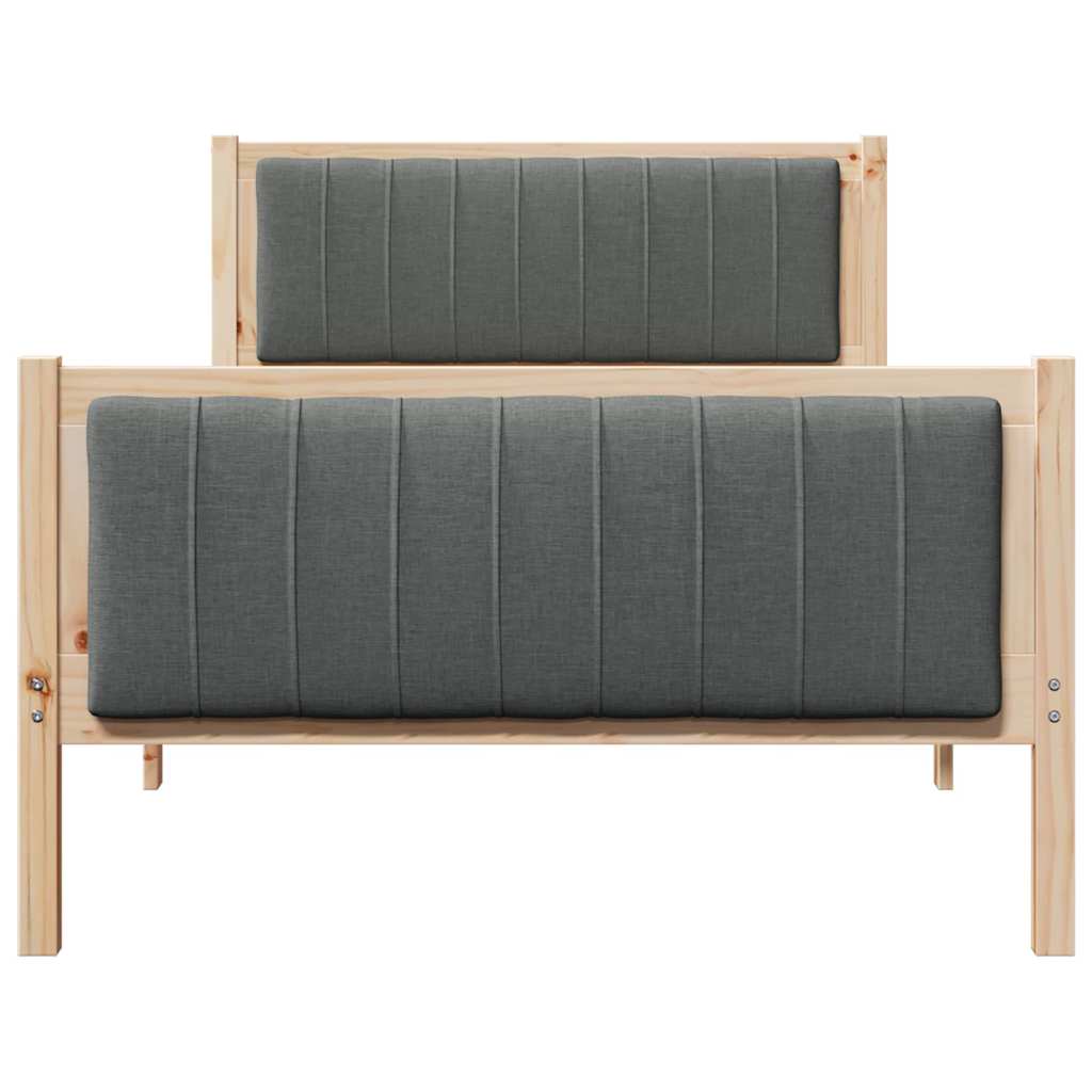 Sengestel brun og mørkegrå 100 x 200 cm Massivt fyrretræ