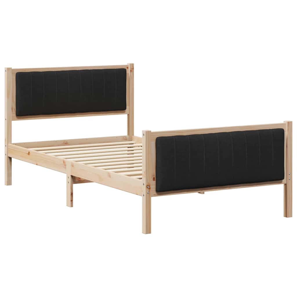 Sengestel Brun og sort 100 x 200 cm Massivt fyrretræ