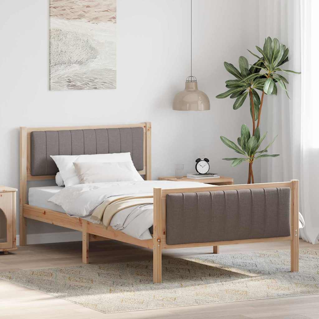 Sengestel Brun og taupe 100 x 200 cm Massivt fyrretræ