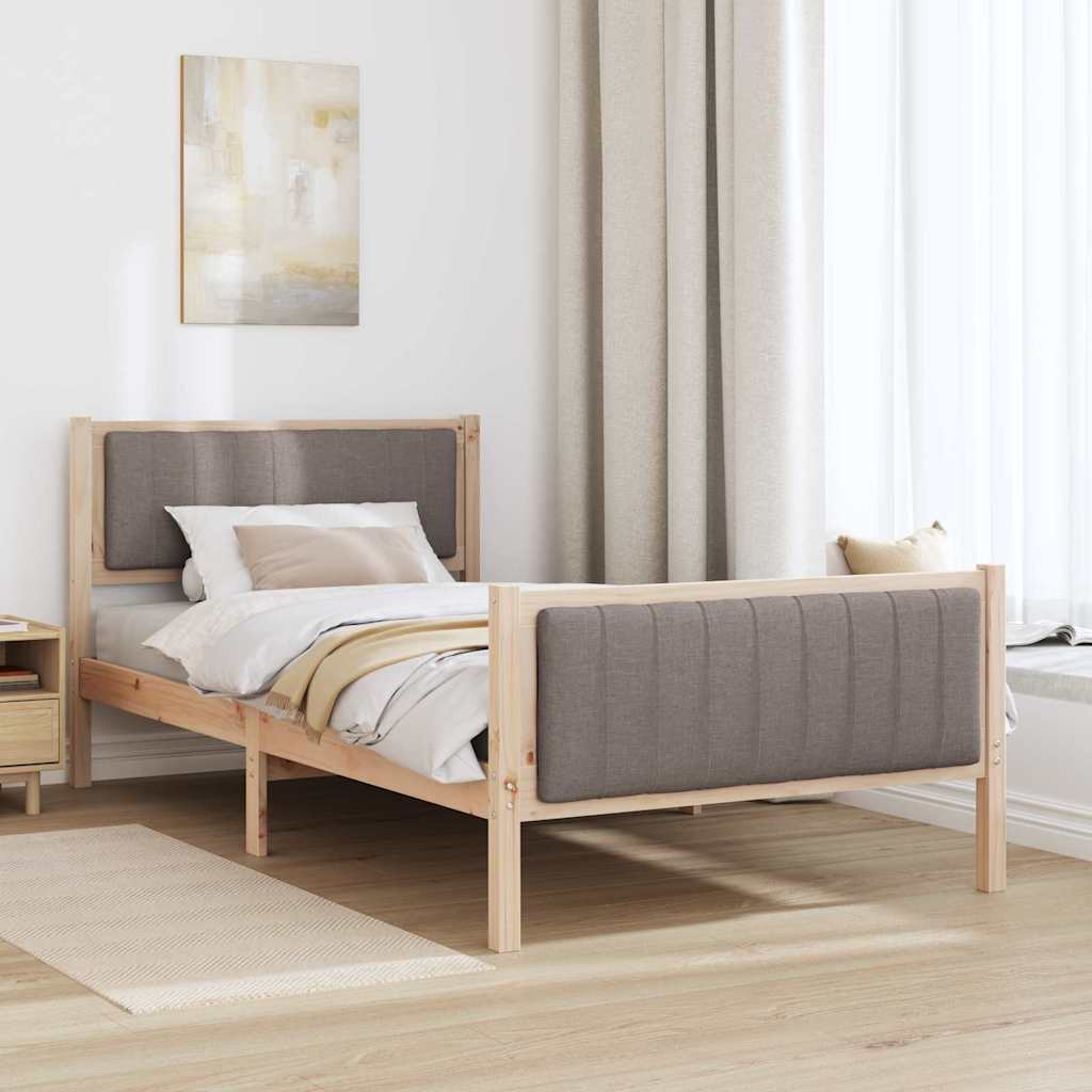 Sengestel Brun og taupe 100 x 200 cm Massivt fyrretræ