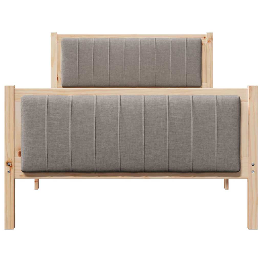 Sengestel Brun og taupe 100 x 200 cm Massivt fyrretræ