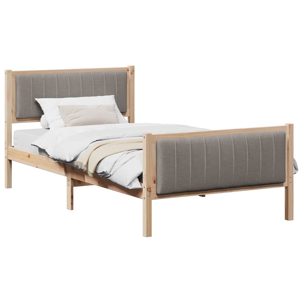 Sengestel Brun og taupe 100 x 200 cm Massivt fyrretræ
