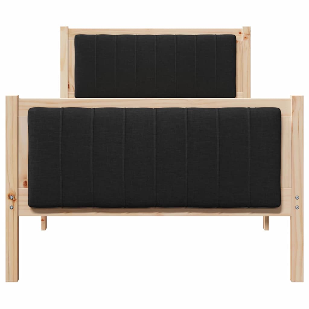 Sengestel Brun og sort 90 x 200 cm Massivt fyrretræ