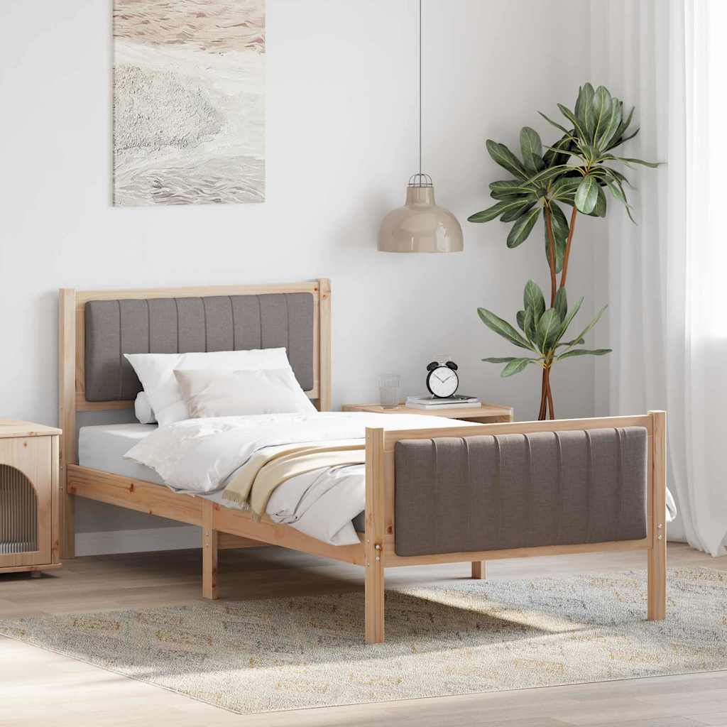 Sengestel Brun og taupe 90 x 200 cm Massivt fyrretræ
