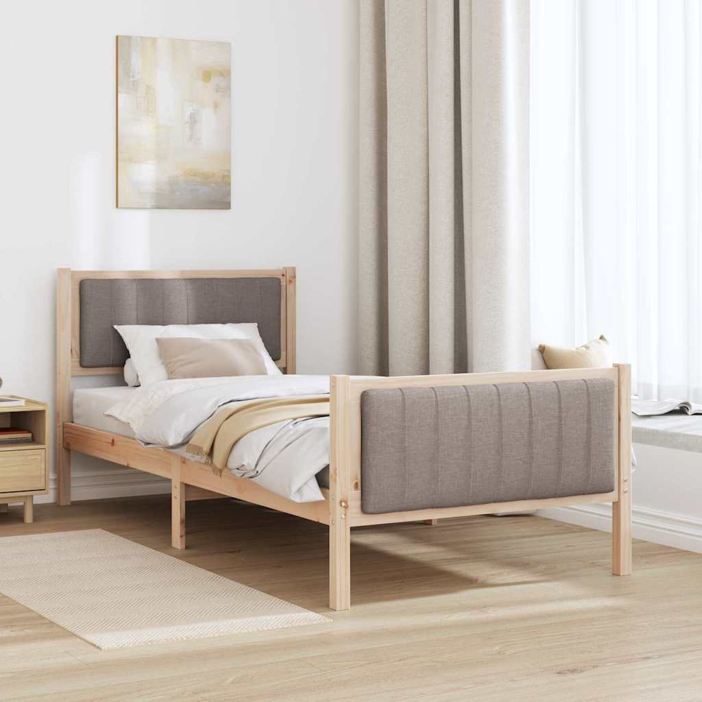 Sengestel Brun og taupe 90 x 200 cm Massivt fyrretræ