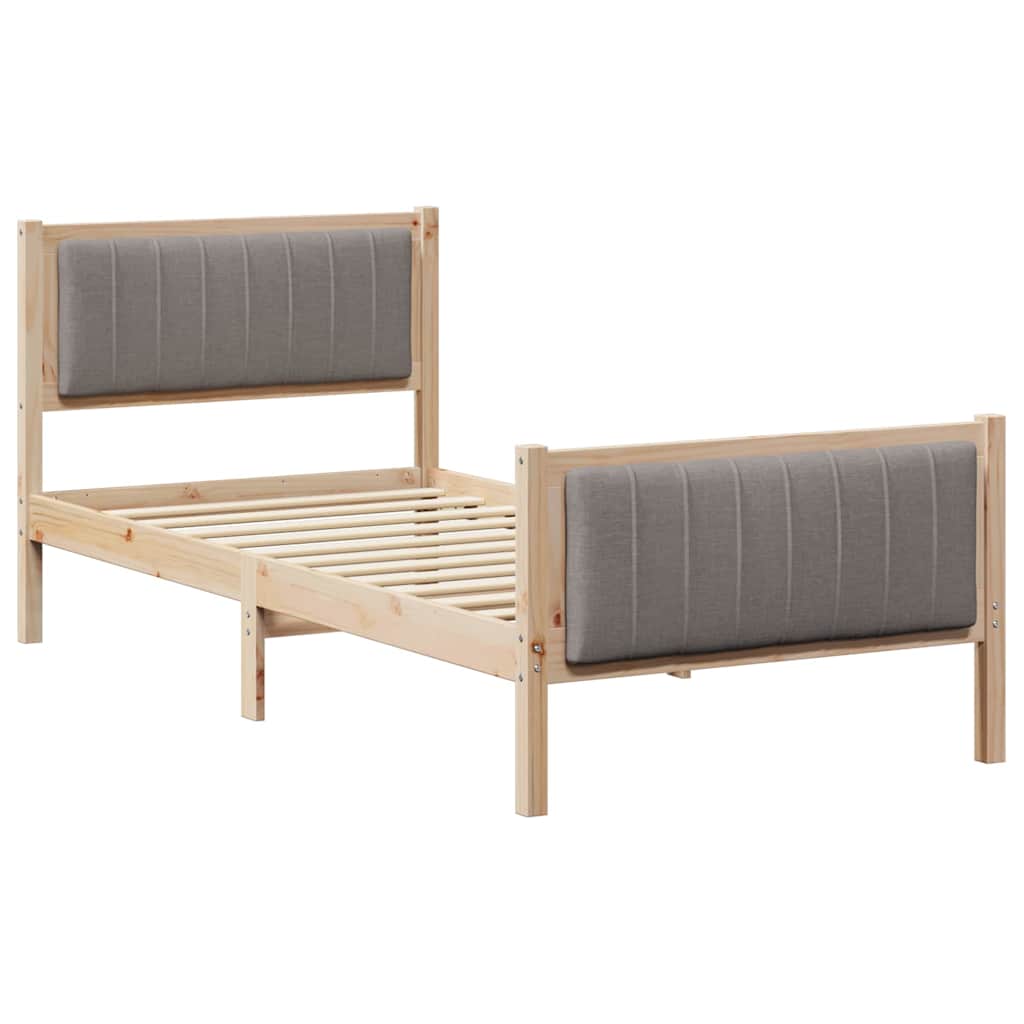Sengestel Brun og taupe 90 x 200 cm Massivt fyrretræ