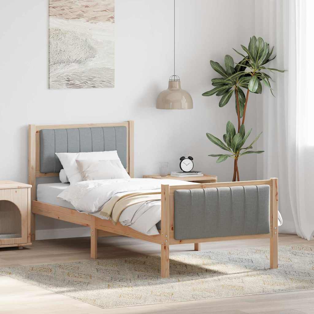 Sengestel Brun og lys grå 80 x 200 cm Massivt fyrretræ