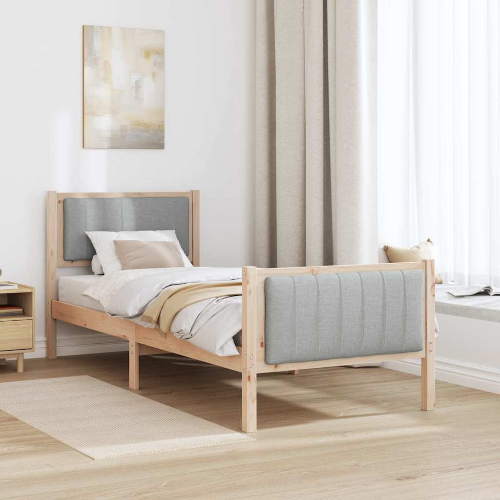 Sengestel Brun og lys grå 80 x 200 cm Massivt fyrretræ