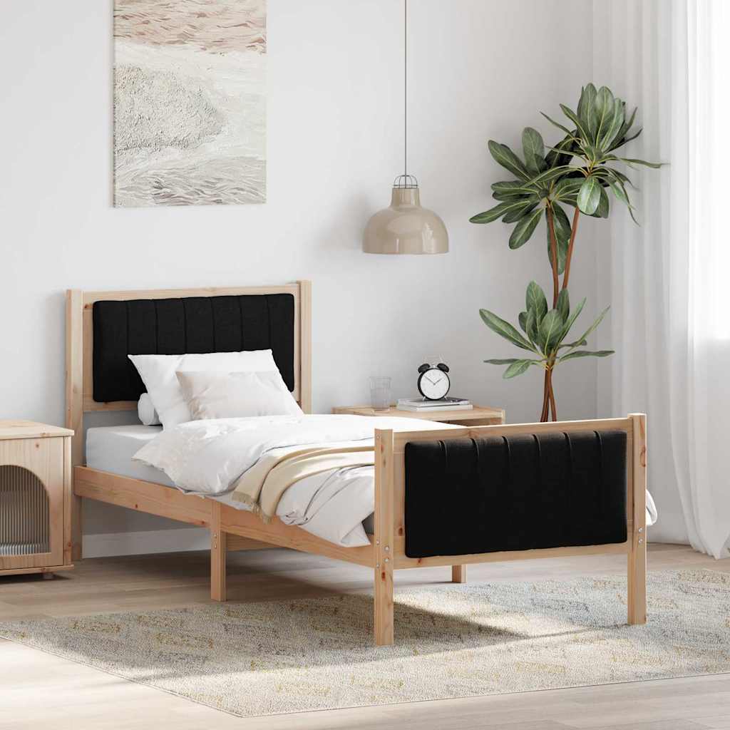 Sengestel Brun og sort 80 x 200 cm Massivt fyrretræ