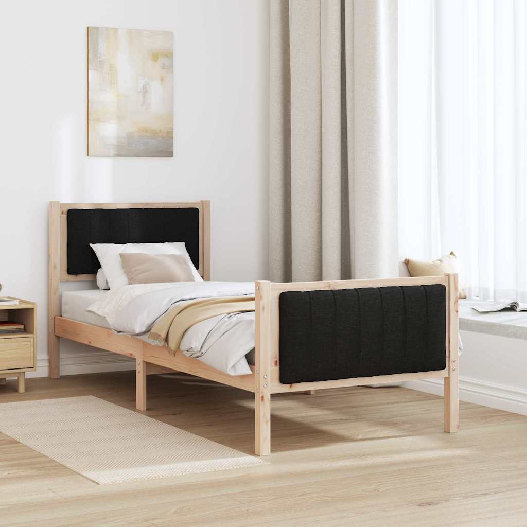 Sengestel Brun og sort 80 x 200 cm Massivt fyrretræ