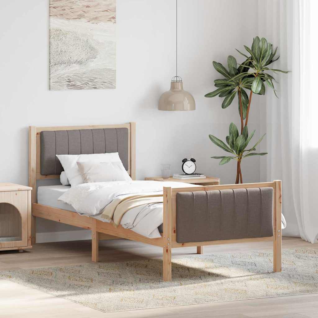 Sengestel Brun og taupe 80 x 200 cm Massivt fyrretræ