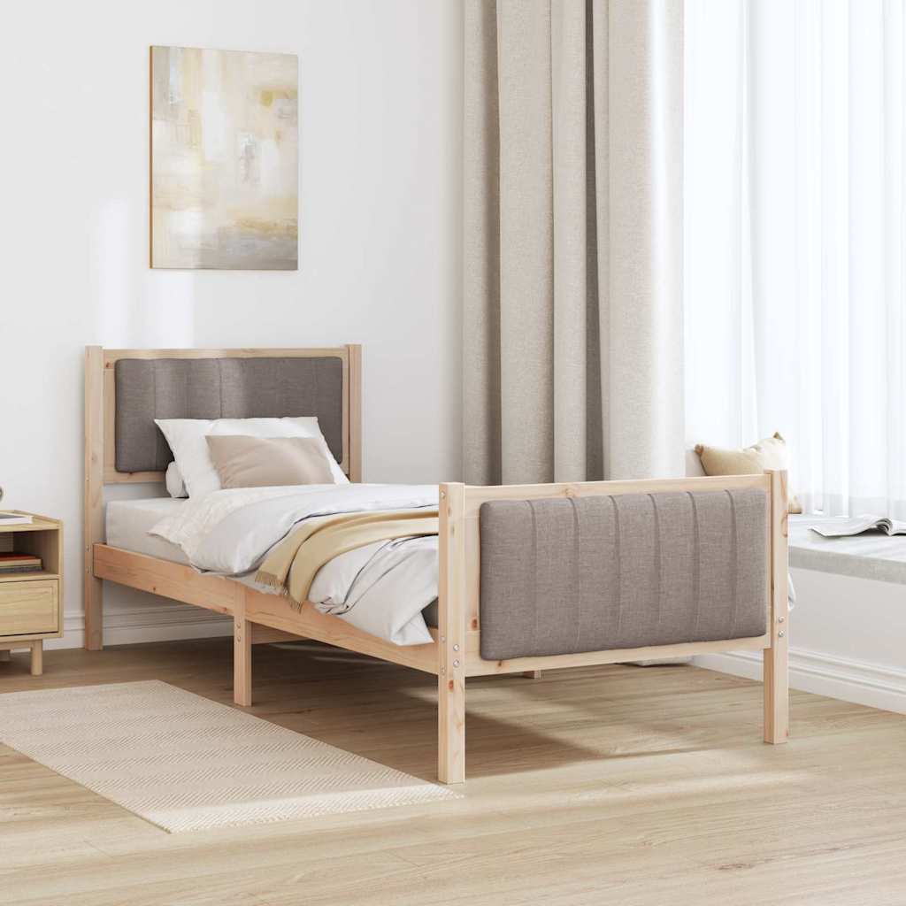 Sengestel Brun og taupe 80 x 200 cm Massivt fyrretræ