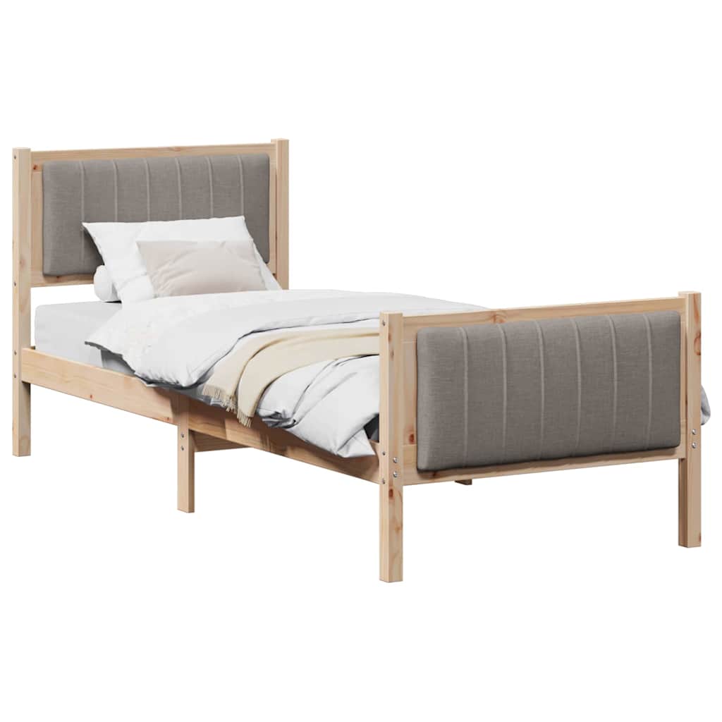Sengestel Brun og taupe 80 x 200 cm Massivt fyrretræ