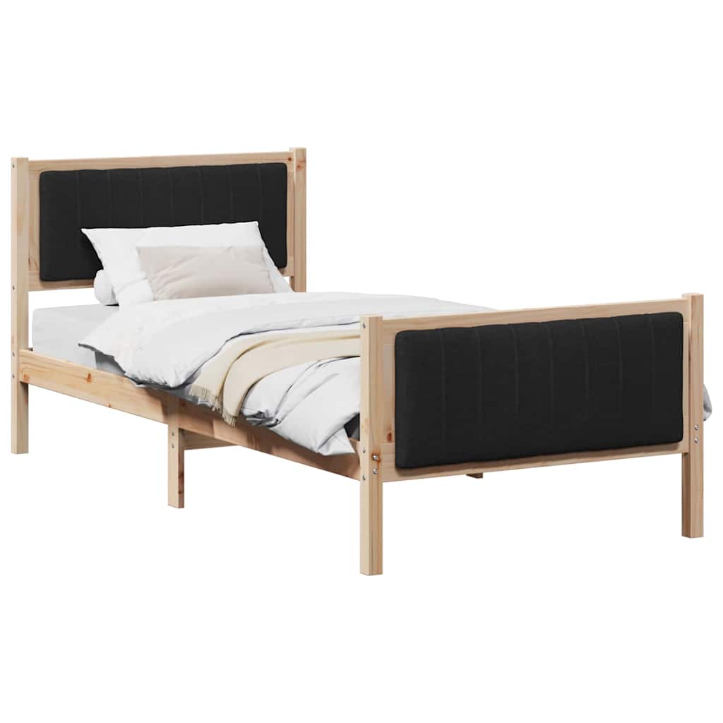 Sengestel Brun og sort 90 x 190 cm Massivt fyrretræ