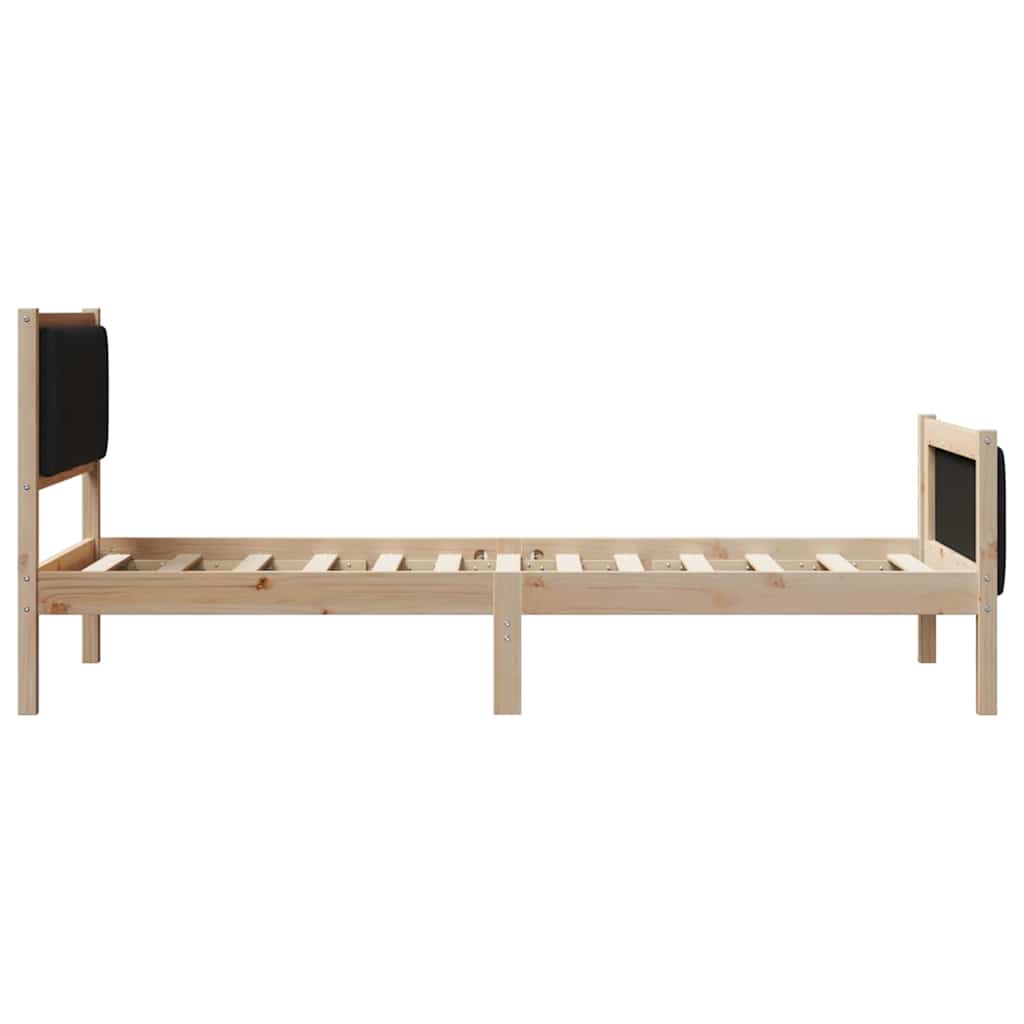Sengestel Brun og sort 90 x 190 cm Massivt fyrretræ
