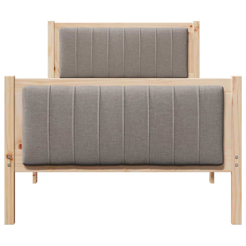 Sengestel Brun og taupe 90 x 190 cm Massivt fyrretræ