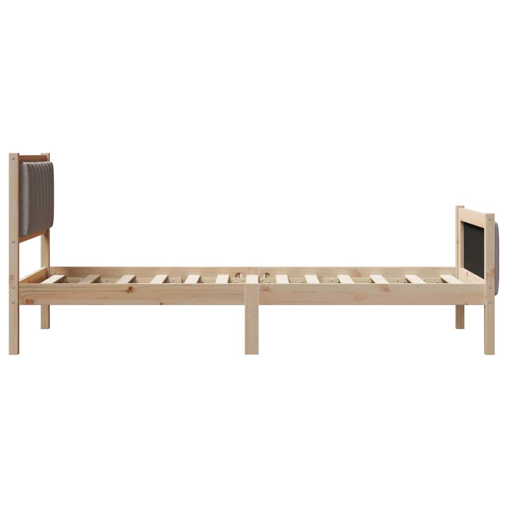 Sengestel Brun og taupe 90 x 190 cm Massivt fyrretræ