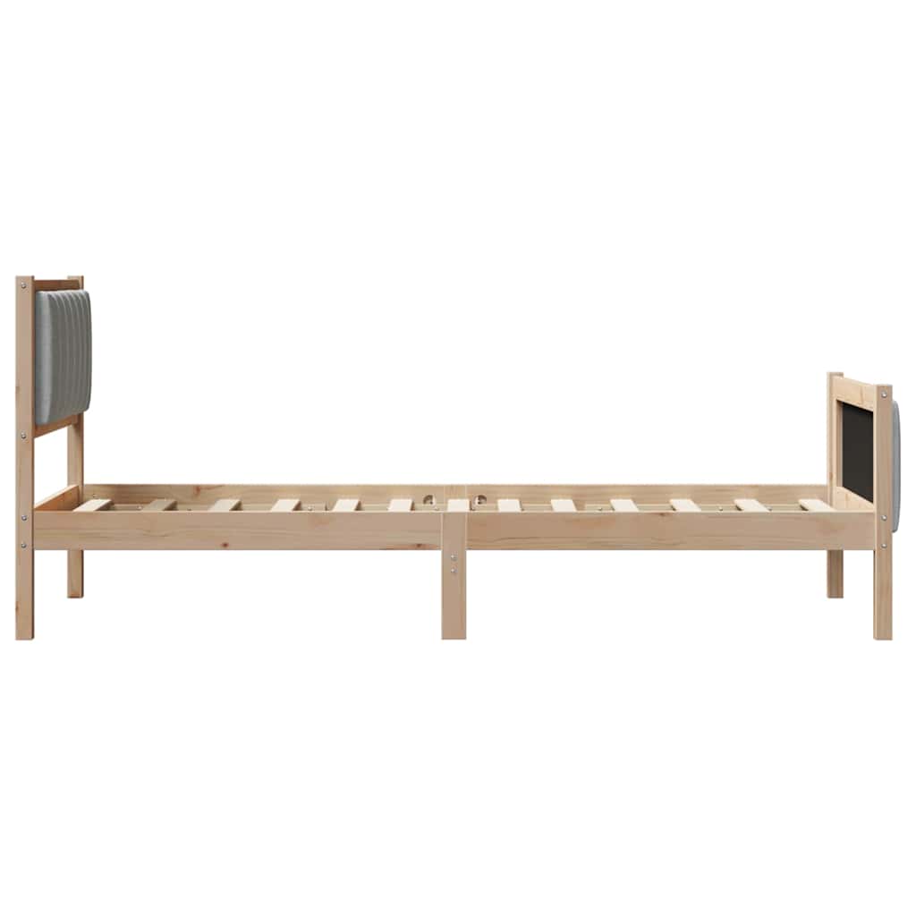 Sengestel Brun og lys grå 75 x 190 cm Massivt fyrretræ
