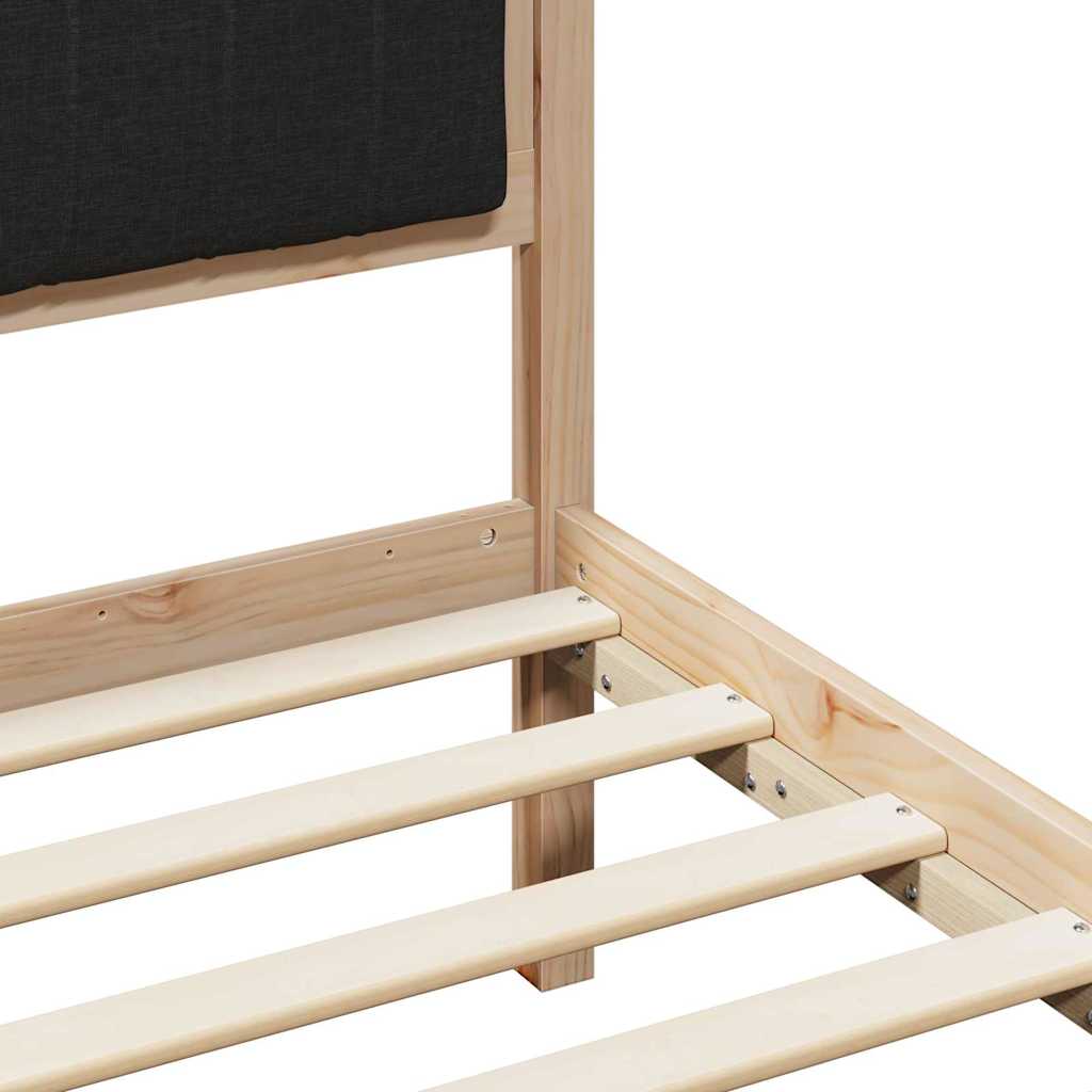 Sengestel Brun og sort 75 x 190 cm Massivt fyrretræ